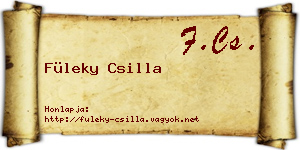 Füleky Csilla névjegykártya